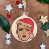 Madonna - Character Wooden Bauble Hand Painted with Gold Leaf Paint - RWHO