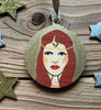 Maid Marian - Character Wooden Bauble Hand Painted with Gold Leaf Paint - RWHO