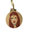 Maid Marian - Character Wooden Bauble Hand Painted with Gold Leaf Paint - RWHO