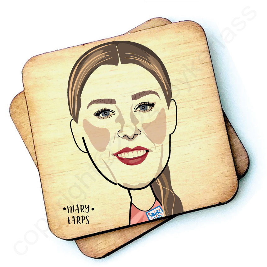 Mary Earps Character Wooden Coaster  by wotmalike