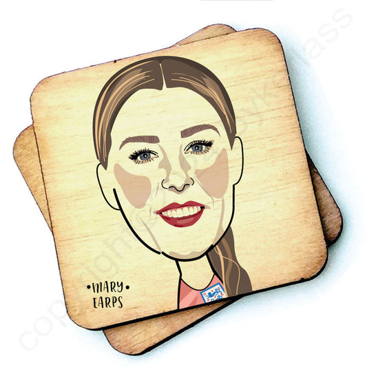 Mary Earps Character Wooden Coaster  by wotmalike