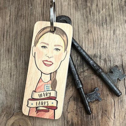 Mary Earps Character Wooden Keyring - RWKR1
