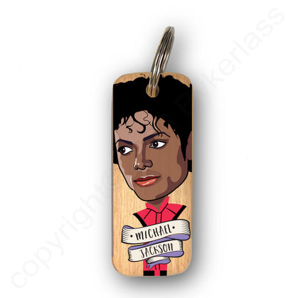 Michael Jackson Character Wooden Keyring - RWKR1