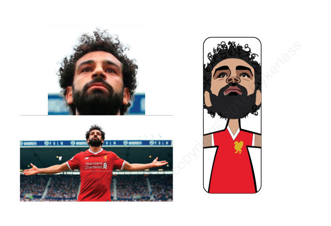 Mo Salah Character Wooden Keyring - RWKR1