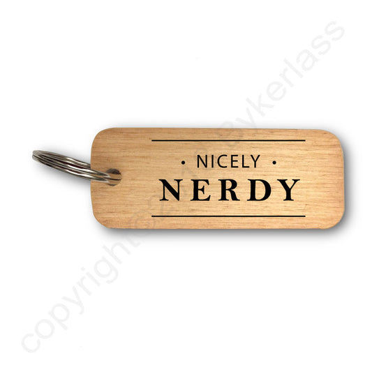 Nicely Nerd Rustic Wooden Keyring - RWKR1