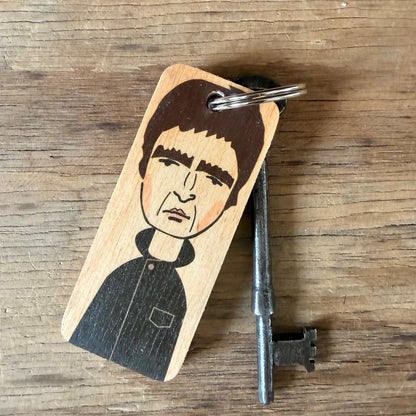 Noel Gallagher Character Wooden Keyring - RWKR1