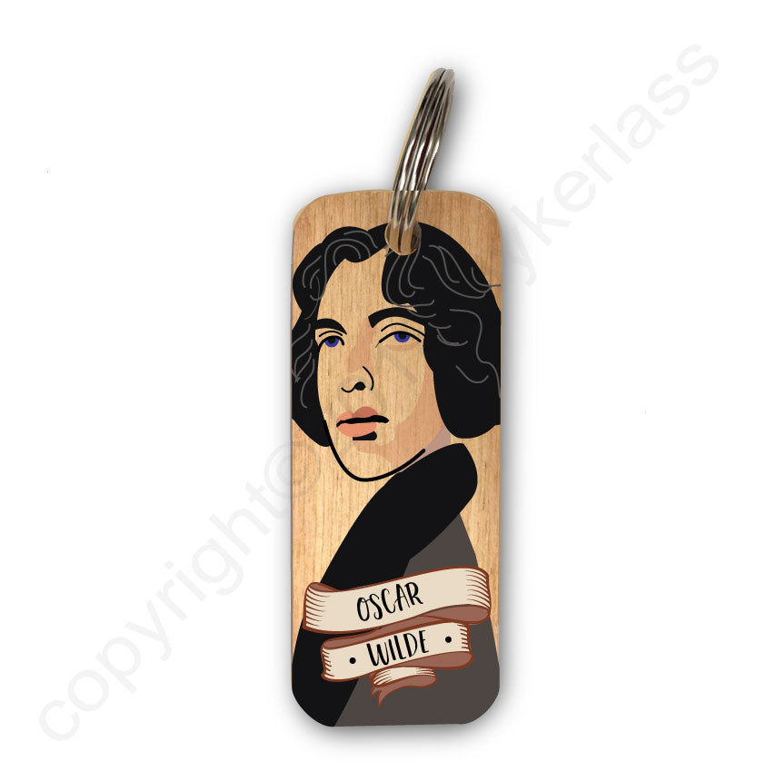 Oscar Wilde Character Wooden Keyring - RWKR1