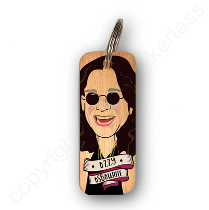 Ozzy Osbourne Character Wooden Keyring - RWKR1