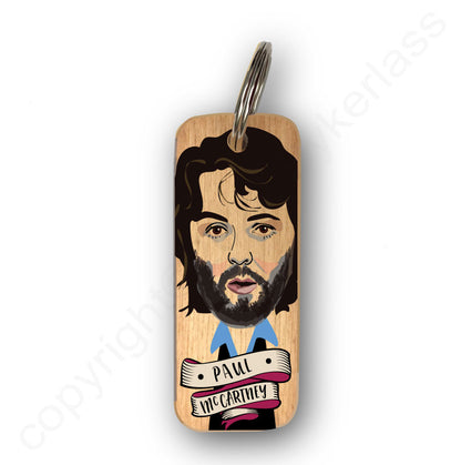 Paul McCartney (with Beard) 1970's Character Wooden Keyring - RWKR1