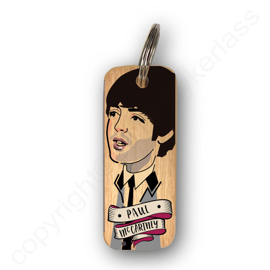 Paul McCartney Character Wooden Keyring - RWKR1
