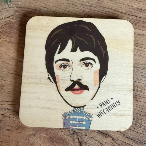 Paul McCartney - Sgt Peppers Character Wooden Coaster - RWC1