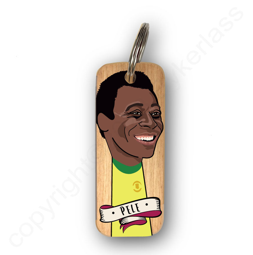 Pele Character Wooden Keyring - RWKR1