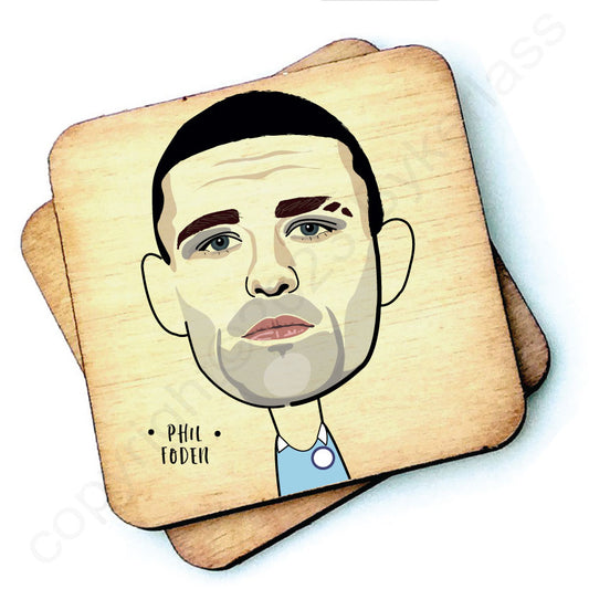 Phil Foden Character Wooden Coaster