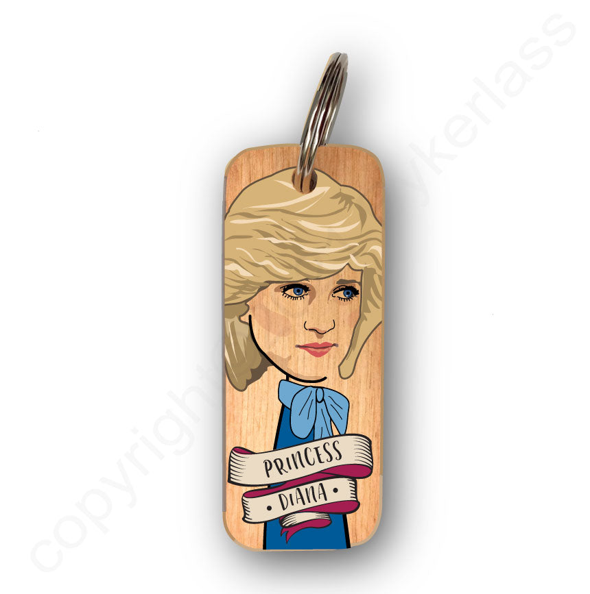 Princess Diana Character Wooden Keyring - RWKR1