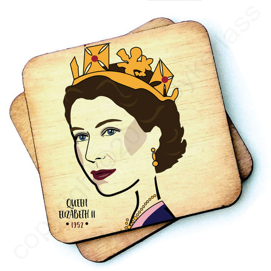 Queen Elizabeth II (1952) - Character Wooden Coaster 