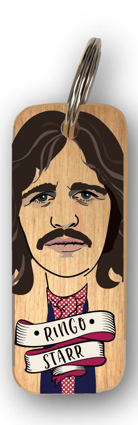 Ringo Starr 1970s Character Wooden Keyring - RWKR1