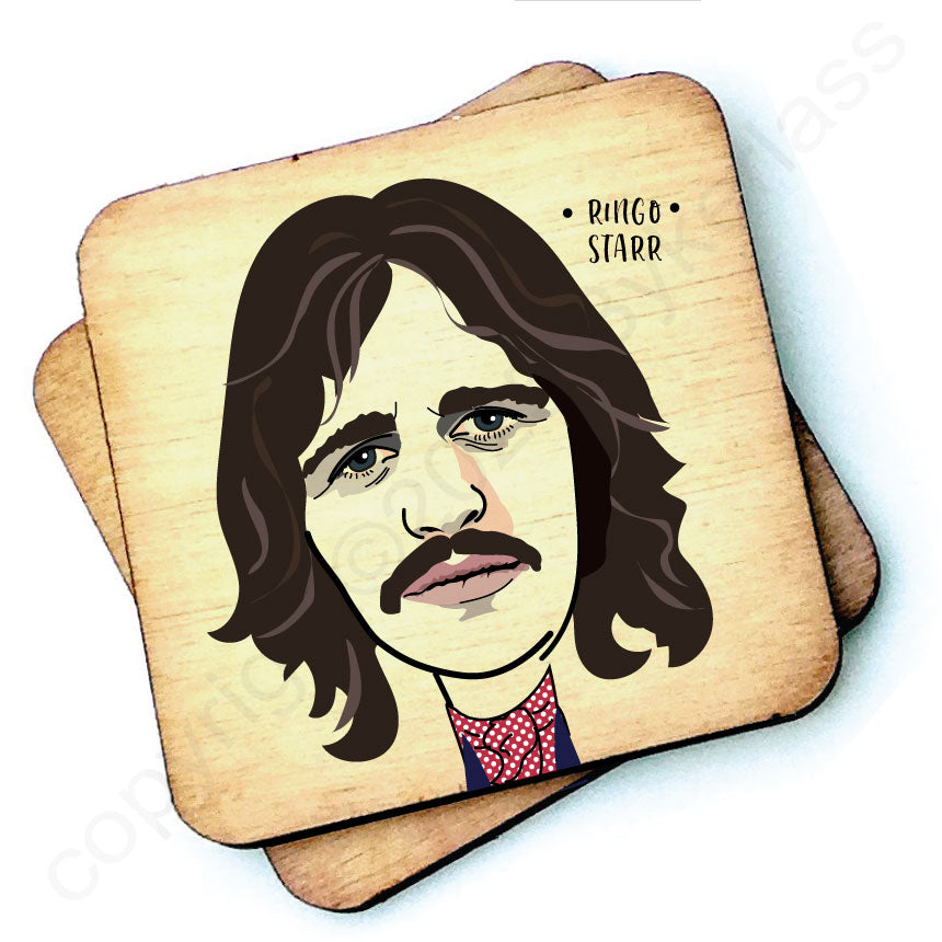 Ringo Starr 1970s - Character Wooden Coaster by wotmalike