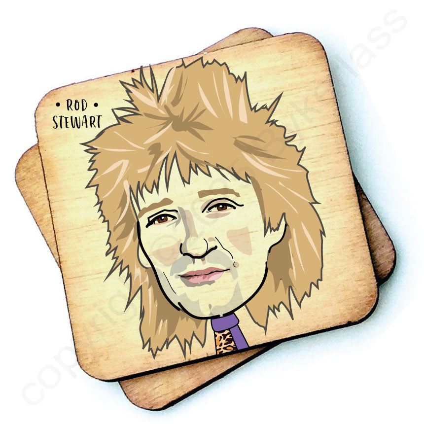 Rod Stewart Character Wooden Coaster