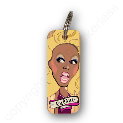 RuPaul Character Wooden Keyring - RWKR1