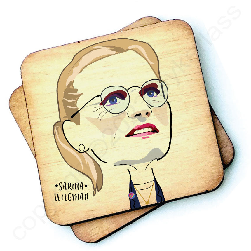 Sarina Wiegman Character Wooden Coaster