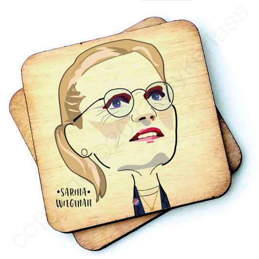 Sarina Wiegman Character Wooden Coaster