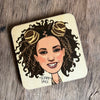 Scary Spice Character Wooden Coaster by Wotmalike