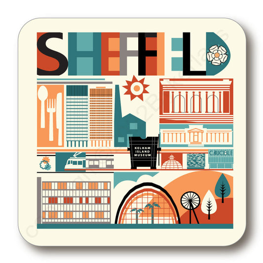 Sheffield City Cork Backed Coaster