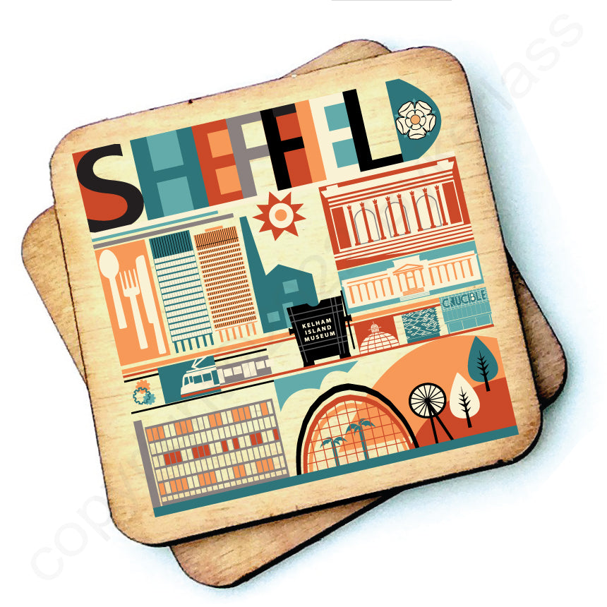 Sheffield City Yorkshire Wooden Coasters - RWC1