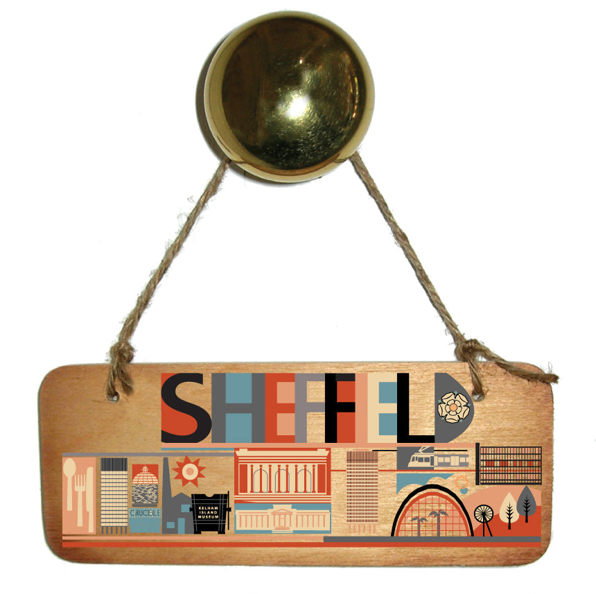 Sheffield City - Rustic Yorkshire Wooden Sign   - RWS1