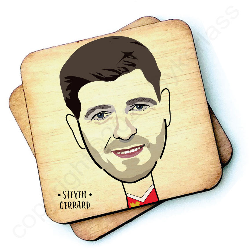 Steven Gerrard Character Wooden Coaster  by wotmalike