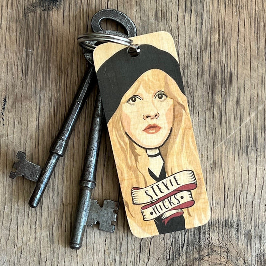 Stevie Nicks Character Wooden Keyring