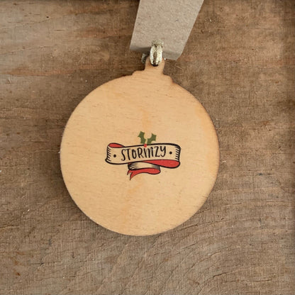 Stormzy - Character Wooden Bauble Hand Painted with Gold Leaf Paint - RWHO