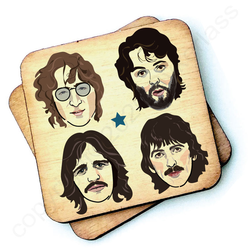 The Beatles 1970's - Character Wooden Coaster - RWC1