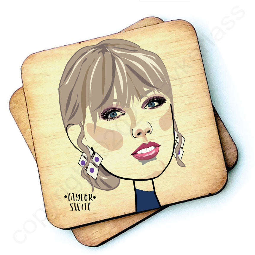 Taylor Swift Character Wooden Coaster by Wotmalike