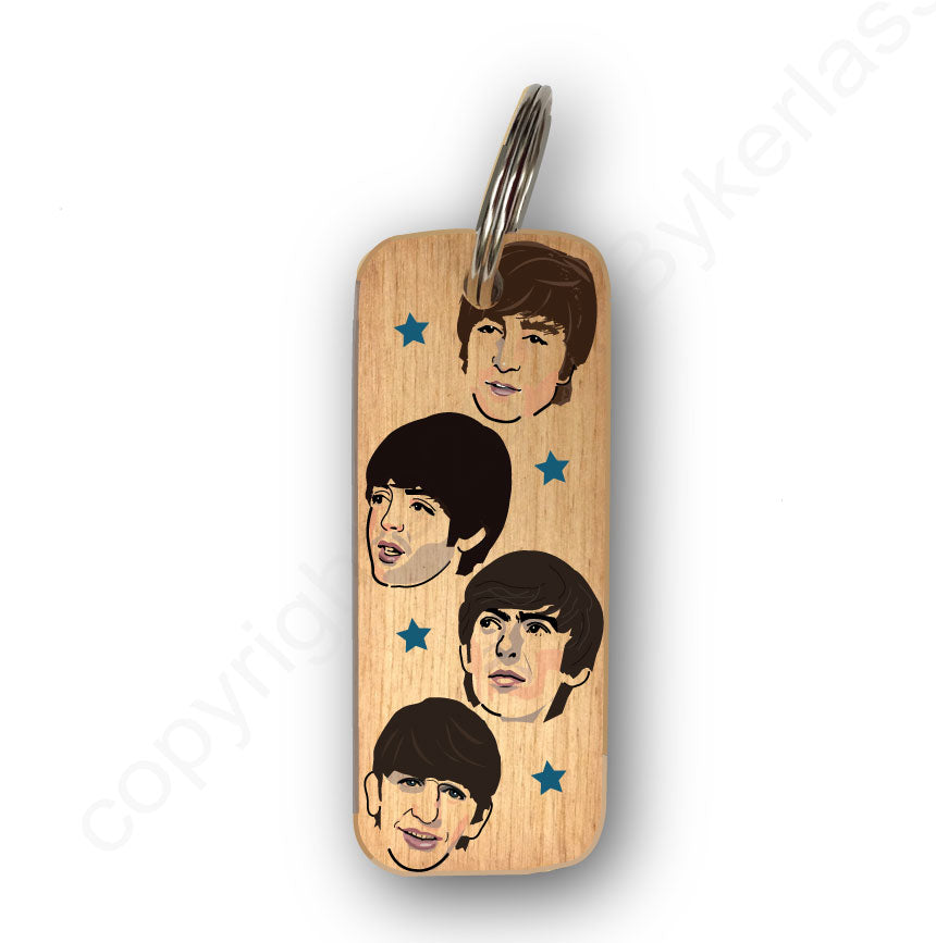 The Beatles - Character Wooden Keyring - RWKR1