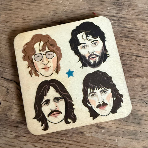 The Beatles 1970's - Character Wooden Coaster - RWC1
