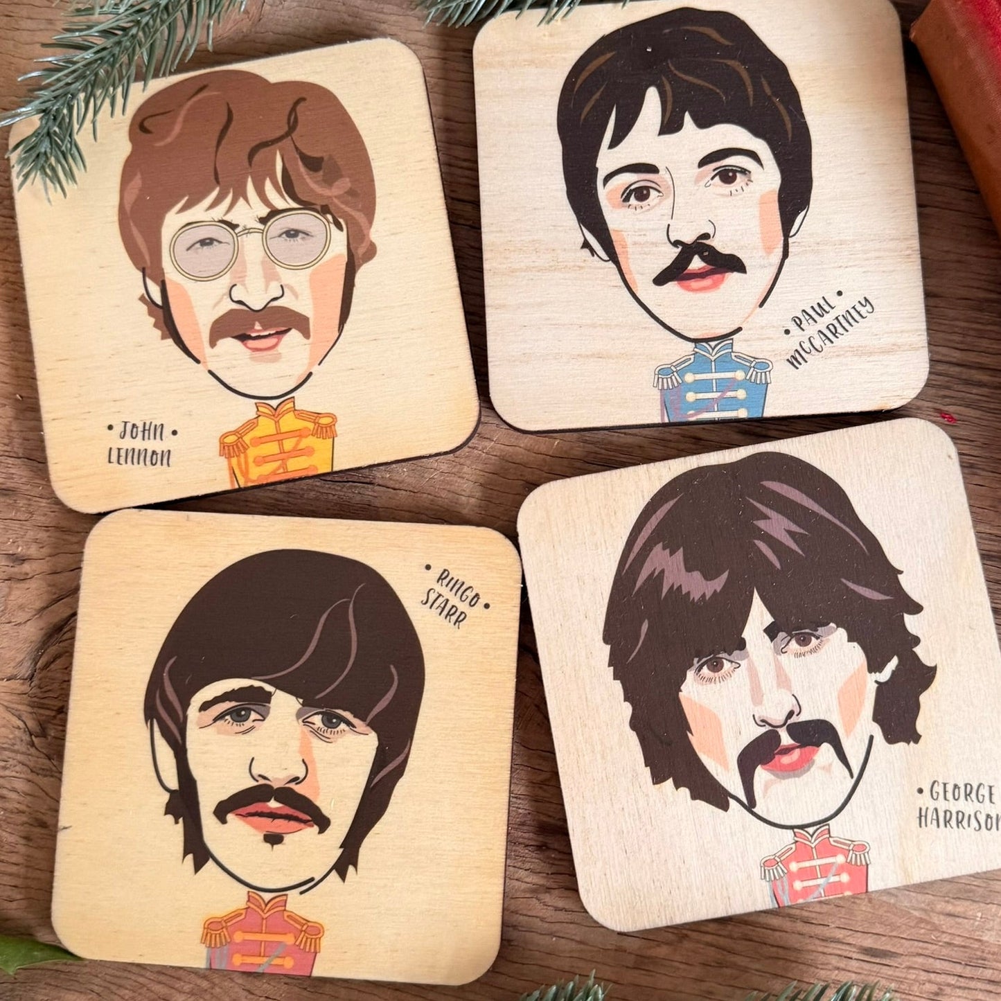 The Beatles - Sgt Peppers  - Wooden Coaster - RWC1