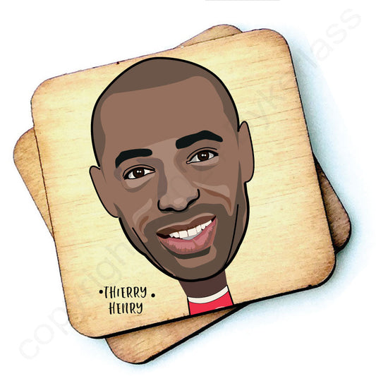 Thierry Henry Character Wooden Coaster  by wotmalike