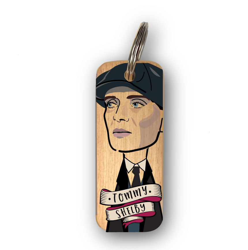 Tommy Shelby With Hat Character Wooden Keyring- RWKR1