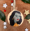 Tretchikoff - Character Wooden Bauble Hand Painted with Gold Leaf Paint - RWHO