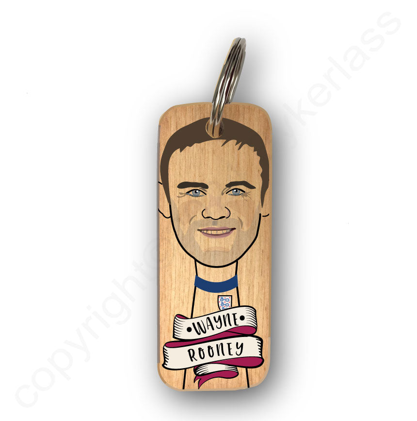 Wayne Rooney Character Wooden Keyring - RWKR1