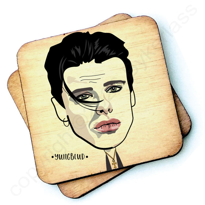 Yungblud Character Wooden Coaster
