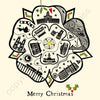 Yorkshire Rose (Cream) Line Illustration Christmas Card