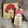 Zandra Rhodes Rustic Character Wooden Coaster&nbsp;