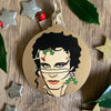 Adam Ant - Character Wooden Bauble Hand Painted with Gold Leaf Paint - RWHO