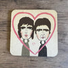 Liam & Noel Gallagher (Oasis) Character Wooden Coaster - RWC1