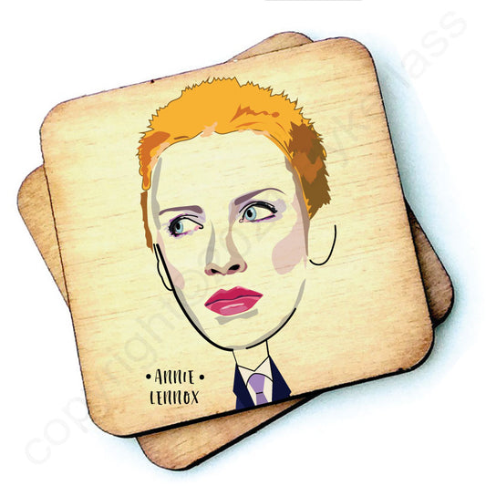 Annie Lennox Wooden Coaster by Wotmalike
