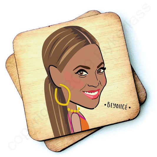 Beyonce - Character Wooden Coaster by Wotmalike