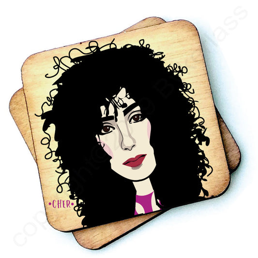 Cher Character Wooden Coaster by Wotmalike