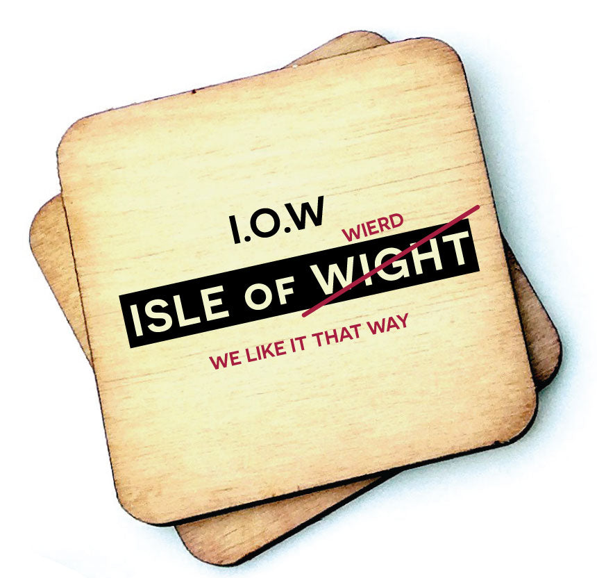 Isle of Weird - Isle of Wight - Wooden Coaster by wotmalike
